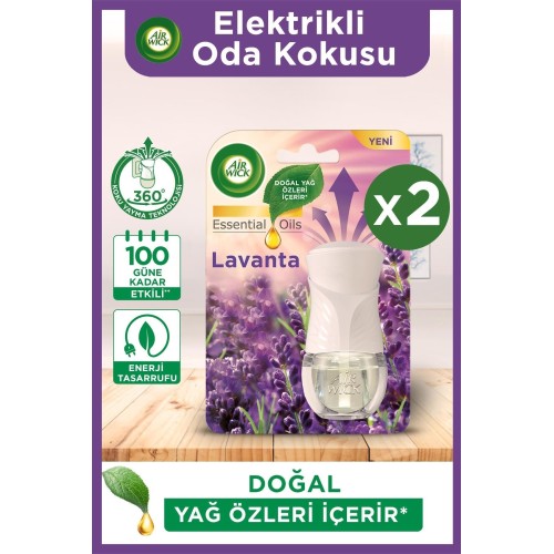Air Wick Elektrikli Oda Kokusu Cihaz + Yedek Şişe Lavanta x 2 Adet